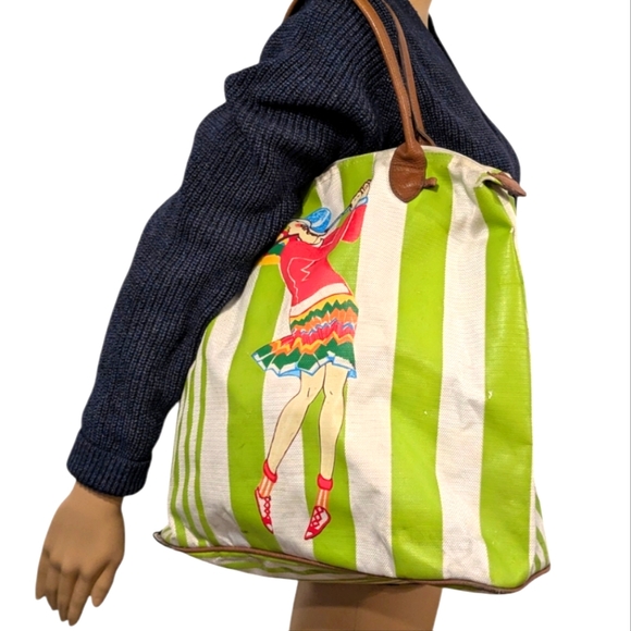 Vintage Golf bag canvas leather handle straps fairway Links - Picture 5 of 16